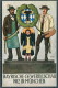 Germany Munich Munchen, Bayrische Gewerbeschau 1912 - MÌnchner Kindl Und MÀnner Halten Einen Kranz Mit Wappen - Exhibitions