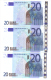 20 € ITALIA DUISENBERG TRICHET DRAGHI UNC S J003C1 + J014A6 + J033GA Cod.€.037 - 20 Euro