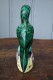 CHINE - Perroquet Vert En Céramique - XIXe - Signé - Art Asiatique