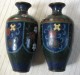 Paire De Beaux Vases Chinois En émaux Cloisonnés, Signés, D’époque XIXè - Art Asiatique