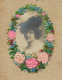 Carte Tres Belle Avec Chromo Fleurs Soie Et Belle Femme Au Chapeau Varadero Cuba - Sonstige & Ohne Zuordnung