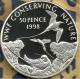 ASCENSION ISL  50 PENCE BIRD WWF CONSERVATION FRONT QEII HEAD BACK 1998 SILVER PROOF KM10a READ DESCRIPTION CAREFULLY!! - Ascension