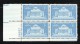 Lot Of 2, #1029 &amp; #1033 Plate # Blocks Of 4 Each US Postage Stamps, Thomas Jefferson, Columbia University - Plattennummern