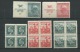 Chechoslovakia 1937 Mi 377-8, 381-3 Block Of 4 MNH Overprint,Labels - Unused Stamps