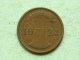 1924 J - 2 Rentenpfennig / KM 31 ( Uncleaned - For Grade, Please See Photo ) ! - 2 Rentenpfennig & 2 Reichspfennig