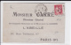 1934 - PAIX PERFORE A.V (ASSURANCES L'ABEILLE) Sur FORMULAIRE D'ACCIDENT De VITRY Pour PARIS - Autres & Non Classés