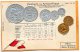 Peru Coins & Flag Patriotic 1900 Postcard - Monete (rappresentazioni)