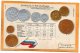 Finland Coins & Flag Patriotic 1900 Postcard - Monete (rappresentazioni)