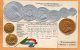 Transvaal Coins & Flag Patriotic 1900 Postcard - Monnaies (représentations)