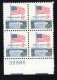 Lot Of 3 #1311, #1338F #1339 Plate # Blocks Of 4 Stamps, And Souvenir Sheet, 6th International Philatelic,Illinois, Flag - Nuovi