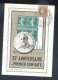 Vignette Sur Carte 1947 Du 25éme Anniversaire Du 1er Coin Daté ' Baron De Vinck' - Covers & Documents