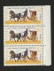 1965 Poland Polska, Mi.1648, Fi. 1499, ** MNH  3-stamp-block Unused, Variety, Horse, See Scan - Errors & Oddities