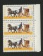 1965 Poland Polska, Mi.1648, Fi. 1499, ** MNH  3-stamp-block Unused, Variety, Horse, See Scan - Errors & Oddities