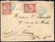 MADAGASCAR - N° 68 (2) OBL. " TANANARIVE LE 2/4/1915 " POUR NANCY - B - Cartas & Documentos