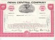 Penn Central Company 100 Shares 19-1-1970: With Thema: Train, Car, Airplane - P - R