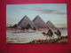 CPSM  ILLUSTRATION  PYRAMINDS AND DESERT   VOYAGEE TIMBRE OTE - Pyramids