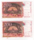 LOT OF 2 X : 200 FRANCS " EIFFEL " 1997 - 200 F 1995-1999 ''Eiffel''