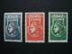 FRANCE TIMBRES DE RADIODIFFUSION NEUF SANS CHARNIERE SERIE COMPLETE N°1 BLEU 1935  N°2 ROUGE 1936  N°3 VERT 1937 SUPERBE - France Radiodiffusion