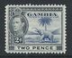 Gambia 1938 - 2d  Blue & Black 'Elephant' SG153 HM - Cat £15 SG2018 For MNH - Gambie (...-1964)