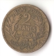 TUNISIE 2  FRANCS   1921 - Tunisia