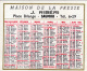 CALENDRIER - 1961 - MAISON DE LA PRESSE - J. RIBERI Place Bilange - SAUMUR - Kleinformat : 1961-70