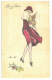 Postcard - Bonne Annee Avec Une Dame - Circulated 1921. - Halloween