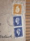 Curiosité Lettre Affranchissement Fantaisiste Composé 6 Timbres Marianne De Dulac à Grosse Faciale 50 Fr.X 4 + 30c+50c? - Storia Postale