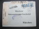 1919, Lettre  Censure  A Germania , Perfin - Marcofilie