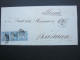 1866, 4 Crt., Strip Of 3  On Cover - Lettres & Documents