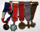 Barette De 5 Déco Miniatures: Croix De Guerre 39 40; Croix Combattant; Verdun; Mérite Sociale; Travail - Altri & Non Classificati