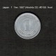 JAPAN    1  YEN  1957  (HIROHITO 32---SHOWA PERIOD)  (Y # 74) - Japan