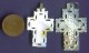 2 ANTIQUE PRETTY MULTICOLOR MOTHER OF PEARL CARVED CROSSES FROM JERUSALEM - Religione & Esoterismo