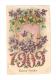 Carte Fantaisie Gaufrée  Bonne Année 1909 : Fleurs Bleues Autour D´un Paquet Cadeau + 1909 écrit Avec Des Fleurs Roses - - Nouvel An