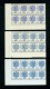 EGYPT / 1972 / OFFICIAL / 1 MM / 3 CORNER CONTROLE BLOCKS OF 8 / MNH / VF - Neufs