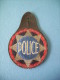PLAQUE OBSOLETE / POLICE / BRODEE + CUIR - Policia