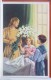 Cpa  Litho Illustrateur ZANDRINO Femme Et Enfant Bouquet Fleur Voyagé 1950 Timbre Cachet Villers Devant Orval - Zandrino