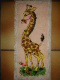 Ancien Canevas Fait Main Representant Une Girafe (13-4587) - Tapis & Tapisserie