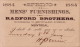 CANADA - ENTIER POSTAL AVEC REPIQUAGE PUBLICITAIRE - 1884-SPRING-1884 MEN' FURNISHINGS RADFORD BROTHERS MONTREAL. - 1860-1899 Règne De Victoria