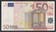 EURO - ITALIA - 2002 - BANCONOTA DA 50 EURO TRICHET SERIE S (J076B1) - NON CIRCOLATA (FDS-UNC) - IN OTTIME CONDIZIONI. - 50 Euro