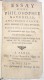 Essay D’une Philosophie Naturelle / Abbé Desfourneaux / Pierre Prault éditeur En 1724 - 1701-1800