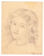 Portrait D'une Petite Fille : Dessin Original Au Crayon, Sur Papier, D'époque XIX° Siècle, Signé, Daté Et Legendé : "Jam - Dibujos