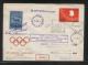 POLAND 1960 9TH GLIDER FLIGHT FLOWN COVER T1E 100 YRS POLISH STAMP ROME OLYMPICS CINDERELLA STAMP WOLD ROMULUS REMUS - Alianti