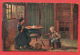 139339 / German Art  Reinhold Bressler -  Siblings PLAY AT HOME , BOY SOAP BALLOONS - A.R.&amp;C.i.R. 328 - Malerei & Gemälde