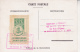 CARTE AVEC VIGNETTE 25 E ANNIVERSAIRE DU PREMIER COIN DATE  LYON 1947 - Philatelic Fairs