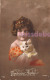 Jolie Fillette Avec Un Petit Chat - Tendresse Amitié - 1916 - Attractive Girl With A Small Cat -  Tenderness Friendship - Portraits