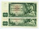 Tchécoslovaquie Czechoslovakia 100 Korun 1961 UNC - 2 Consecutives # 3 - Tchécoslovaquie