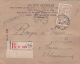 1920 - ENVELOPPE RECOMMANDEE Avec MERSON PERFORE "SG" De LA SOCIETE GENERALE De PARIS Pour VERVIERS (BELGIQUE) - Other & Unclassified