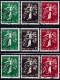 Schweiz 1939 Satz Rollenmarken Ohne Aufdruck Zu.# 228 Y R - 238 Y R Gestempelt - Coil Stamps