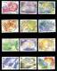 2001 12 Zodiac Stamps Oval Astronomy Lion Virgo Cancer Scorpio Aries Aquarius Libra Taurus Unusual - Oddities On Stamps