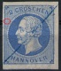 Federzug Auf 2 Groschen Blau - Hannover Nr. 15a Mit PF - Hanovre